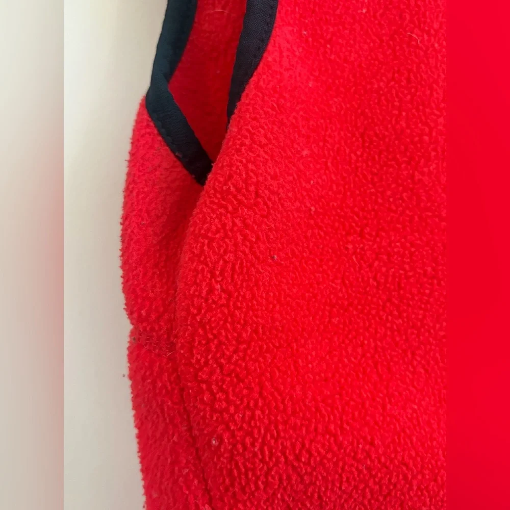 The North Face Polartec Vintage Red Fleece Full Zip Vest, Sleeveless Outerwear